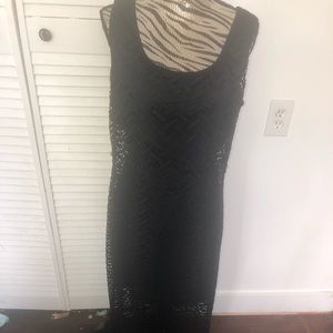 Macys Connected apparel black lace maxi dress